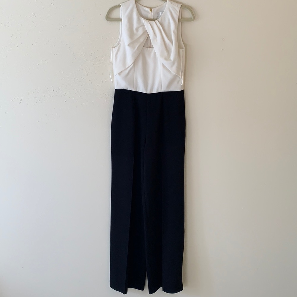Trina turk black & white jumpsuit.